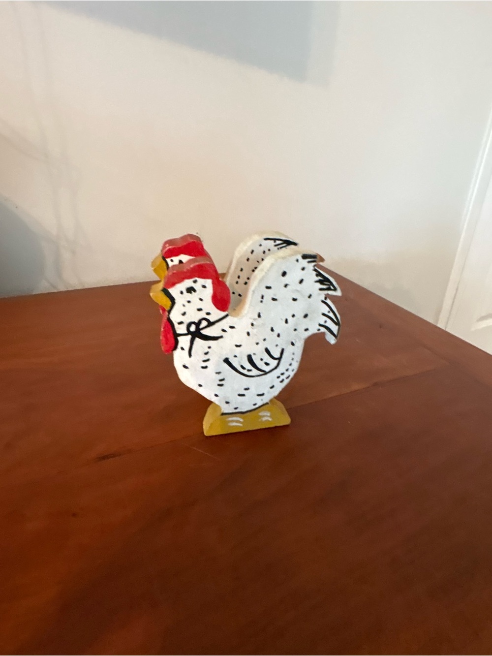 Hand-Painted Wooden Rooster Napkin Holder